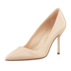 Manolo Blahnik BB Patent Nude 90mm Pump